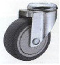Колесные опоры аппаратные поворотные, термо-пластичная серая резина, полипропиленовый обод, крепление под болт, шарикоподшипник   (SChg100(TPR))