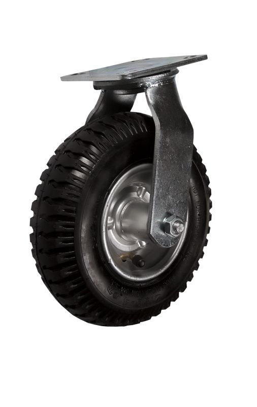 Колесные опоры поворотные, пневматическое колесо, стальной прессованный обод, платформенное крепление, шарикоподшипник (PRS80 (60))